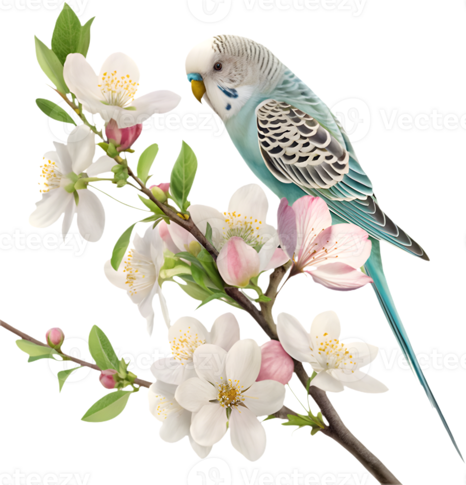 Stunning Budgerigar clipart featuring detailed vibrant feathers. . png