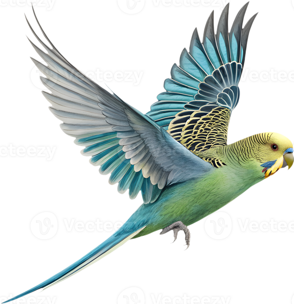 Colorful and detailed Budgerigar clipart with bright feathers. . png