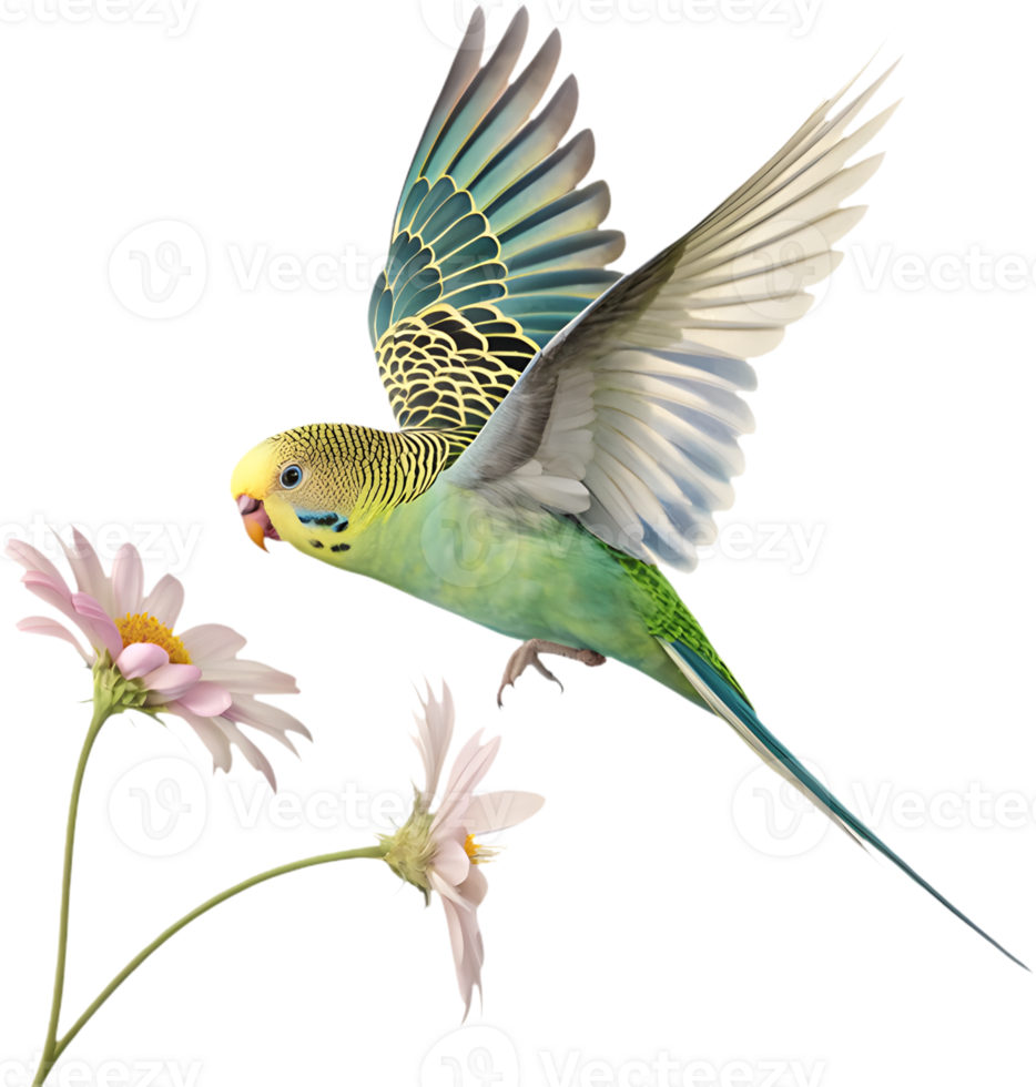 Stunning Budgerigar clipart with unique charm and details. . png