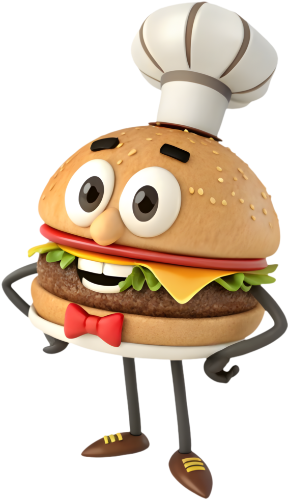 Adorable burger clipart featuring colorful designs and expressions. . png