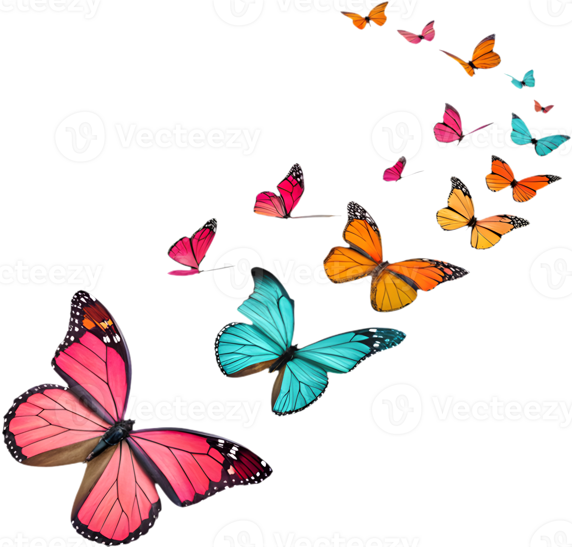 Colorful butterfly clipart featuring intricate wing patterns and