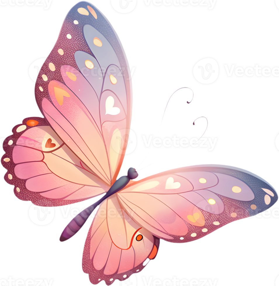 Detailed butterfly clipart featuring colorful and beautiful wing patterns. . png