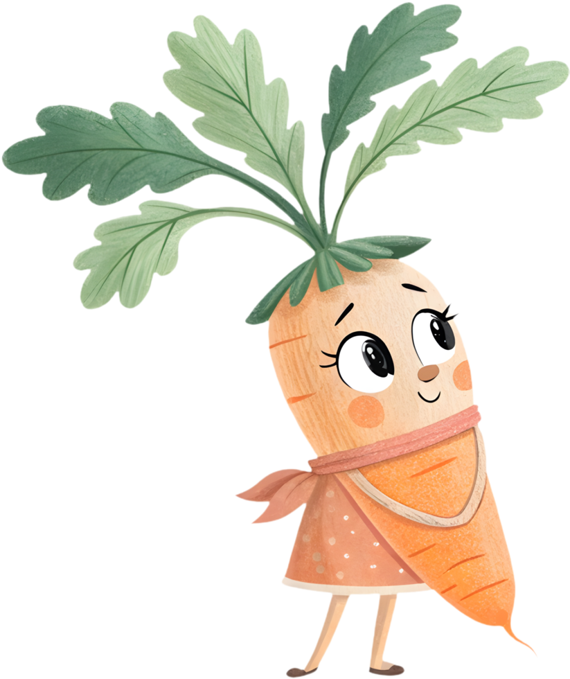 Colorful and cute cartoon carrot clipart with joyful expressions. . png