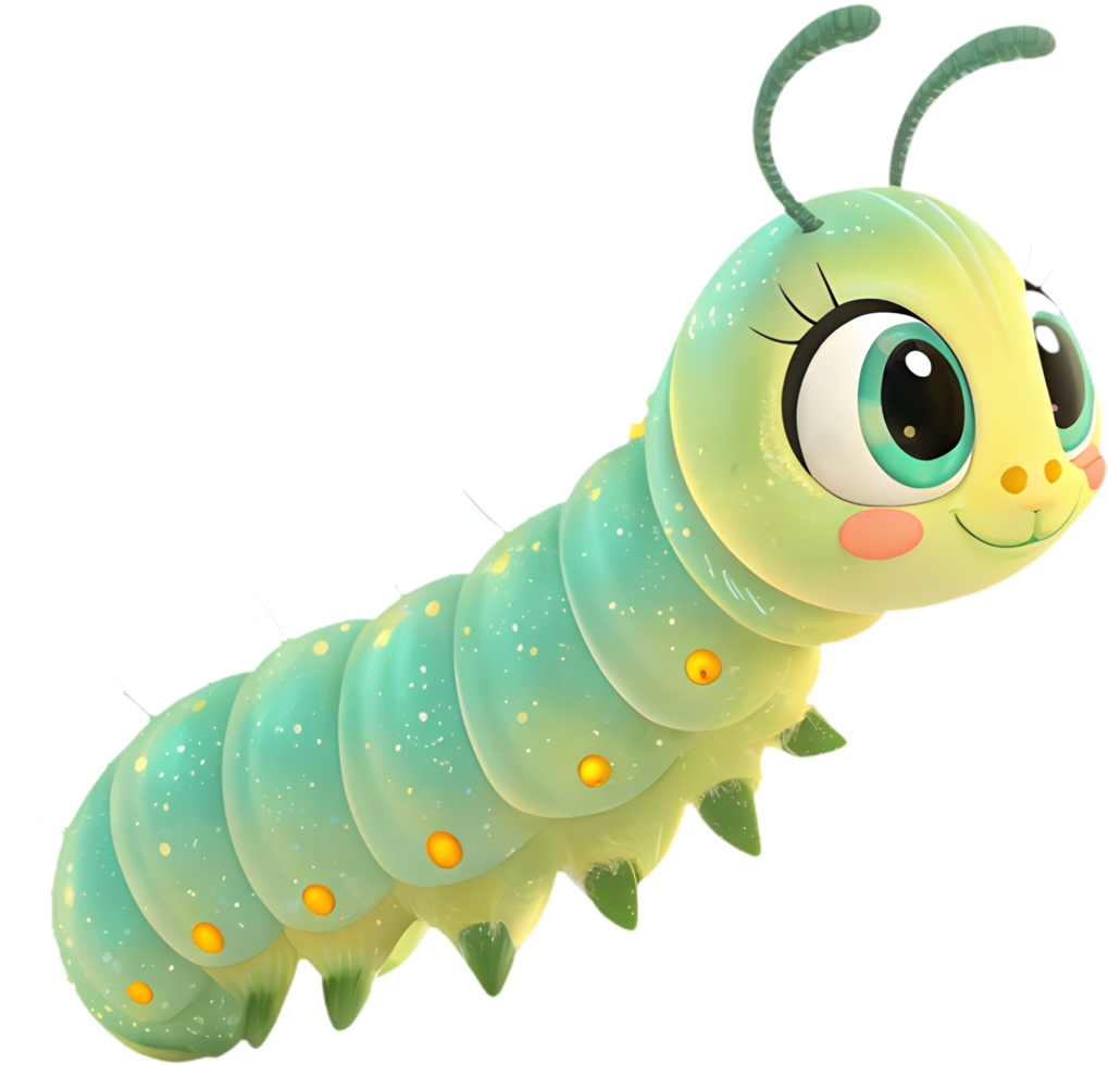 Cute and colorful cartoon caterpillar clipart with vibrant expressions. . png