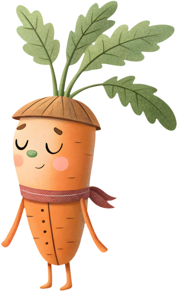 Vibrant and cute cartoon carrot clipart with expressions. . png