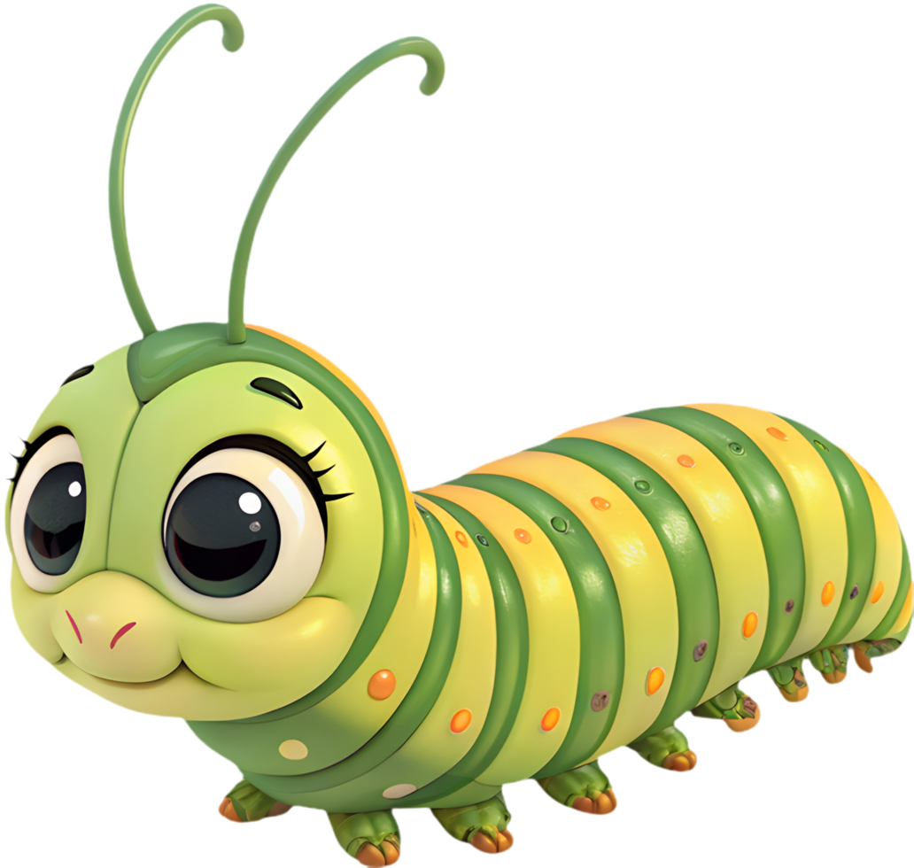Cute and colorful cartoon caterpillar clipart with fun expressions. . png