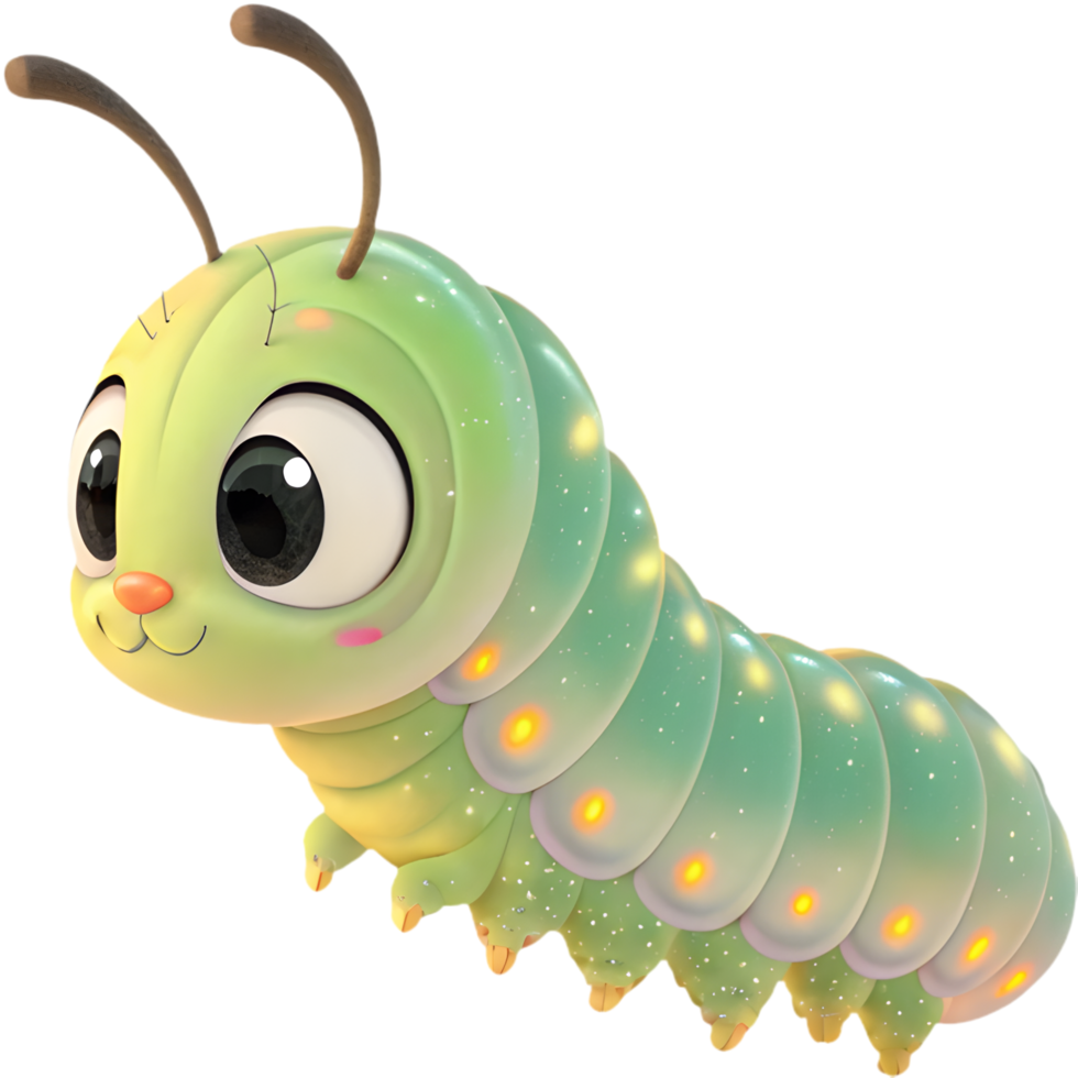 Fun and vibrant cartoon caterpillar clipart with playful details. . png