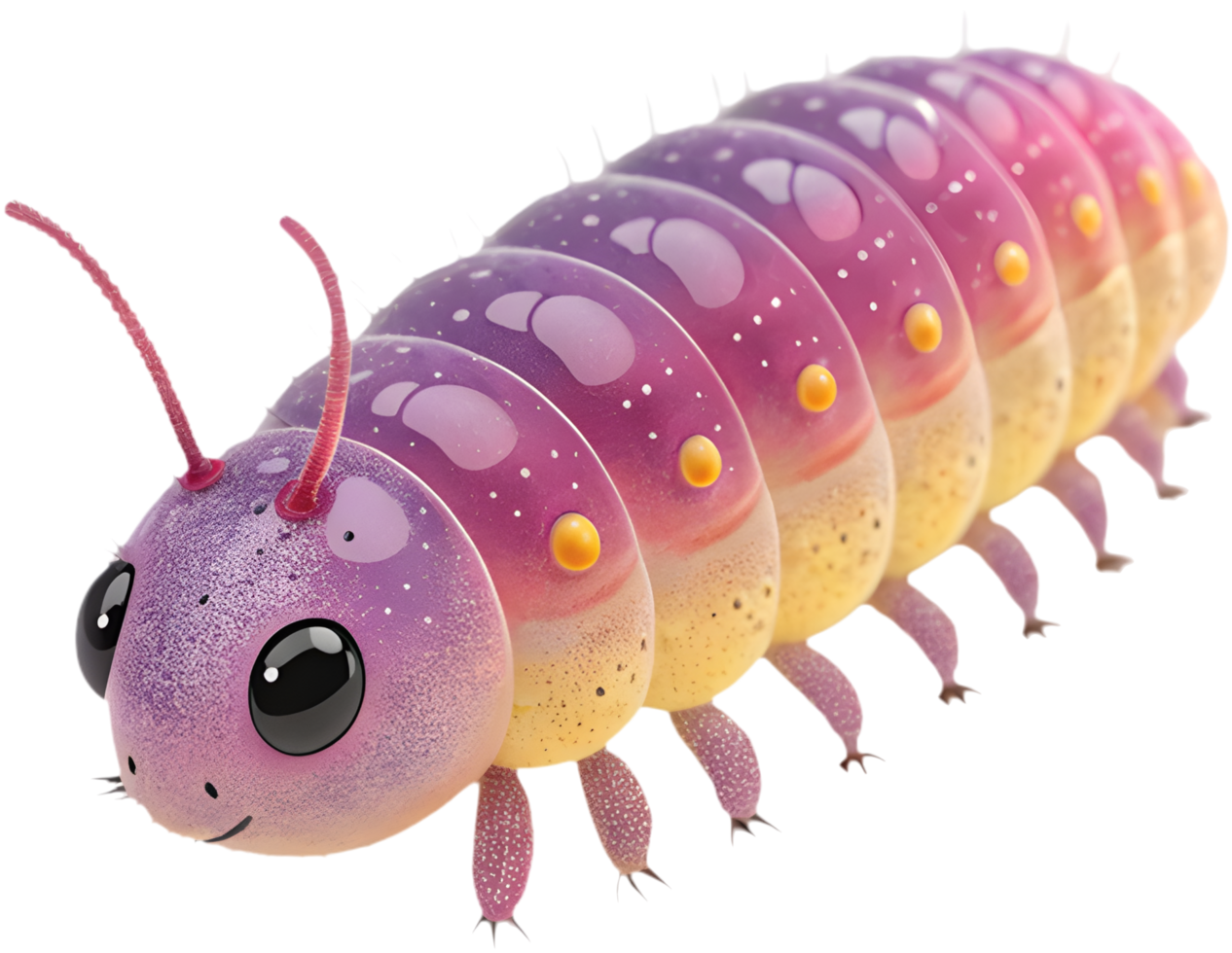 Colorful cartoon caterpillar clipart with playful vibes and charm. . png