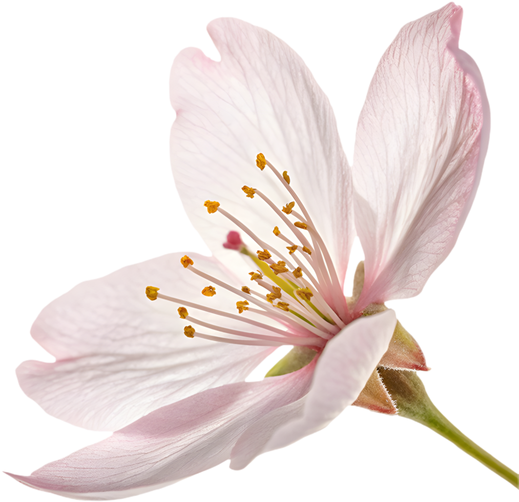 Stunning cherry blossom flower petal clipart with soft, vibrant hues. . png