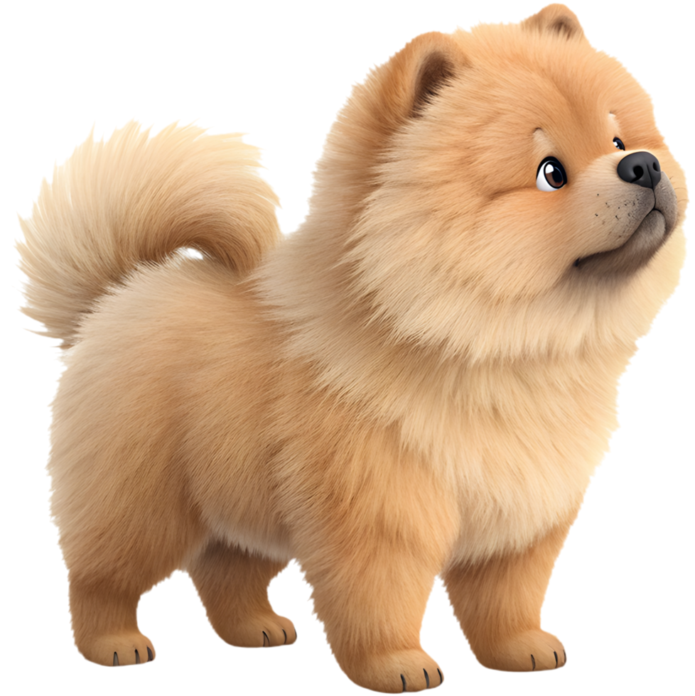 Adorable Chow Chow cartoon clipart showcasing lovable, fluffy design. . png