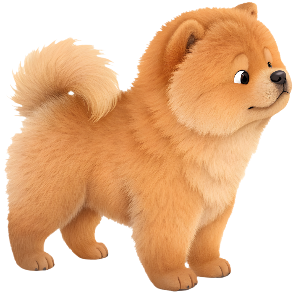 Playful Chow Chow dog clipart with soft, fluffy fur. . png