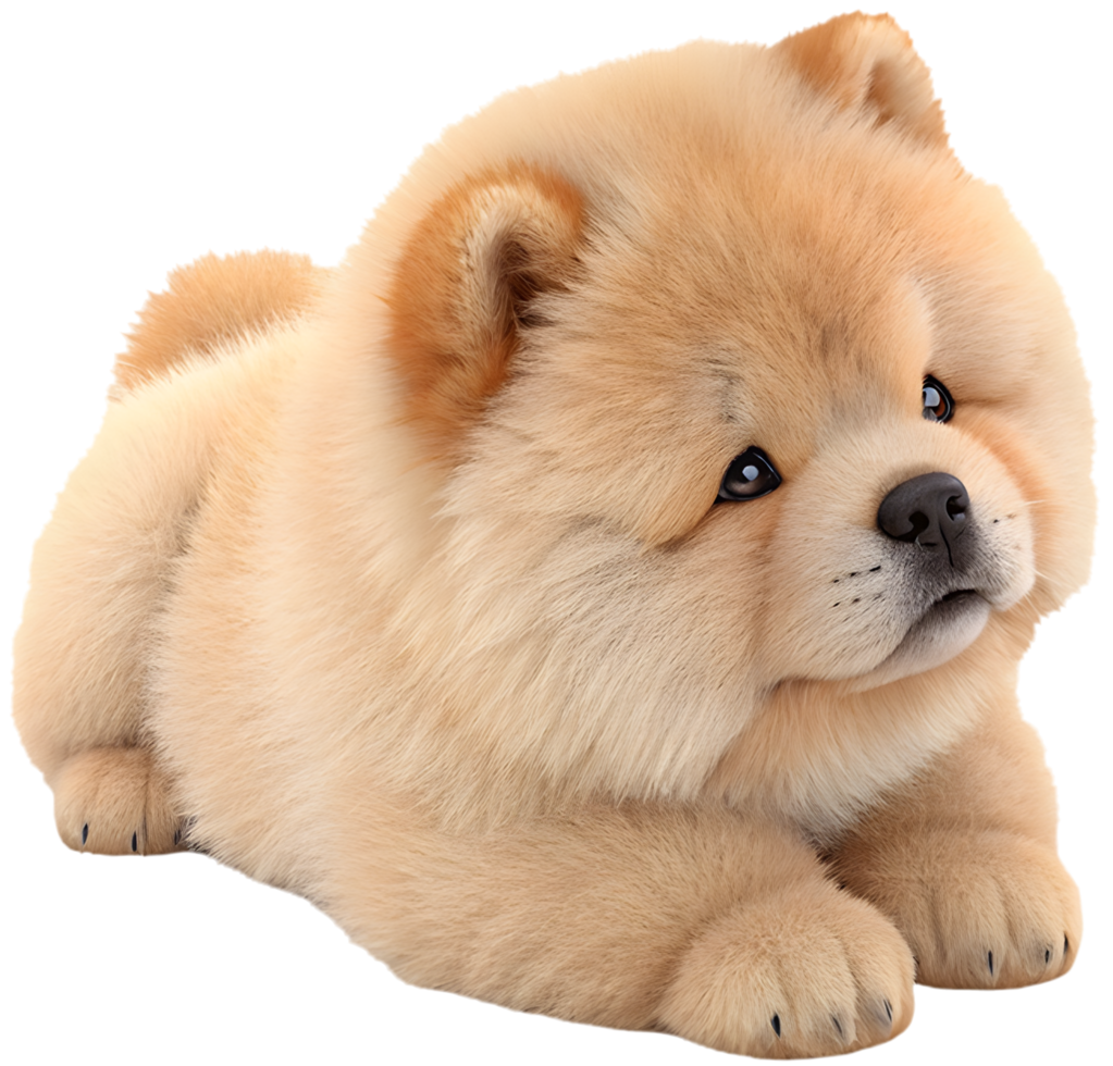 Fluffy Chow Chow dog clipart with cheerful cartoon style. . png