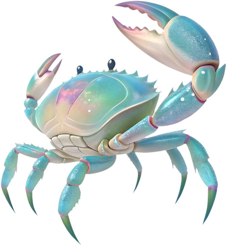 Adorable cartoon crab clipart featuring cheerful, lively character styles. . png