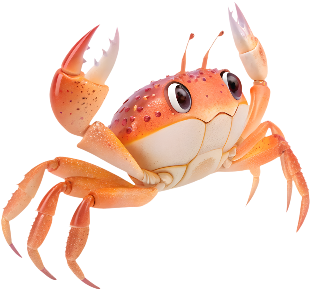 Vibrant and charming cartoon crab clipart featuring colorful expressions. . png