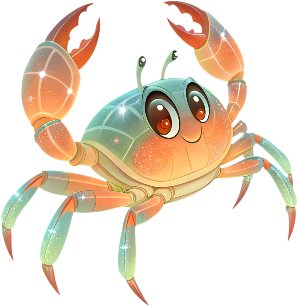 Fun and adorable cartoon crab clipart with lively designs. . png