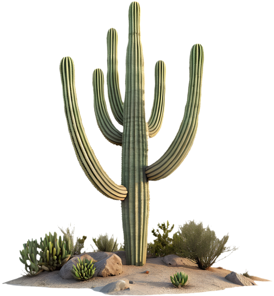 Gorgeous desert cactus clipart with intricate, lifelike natural details. . png