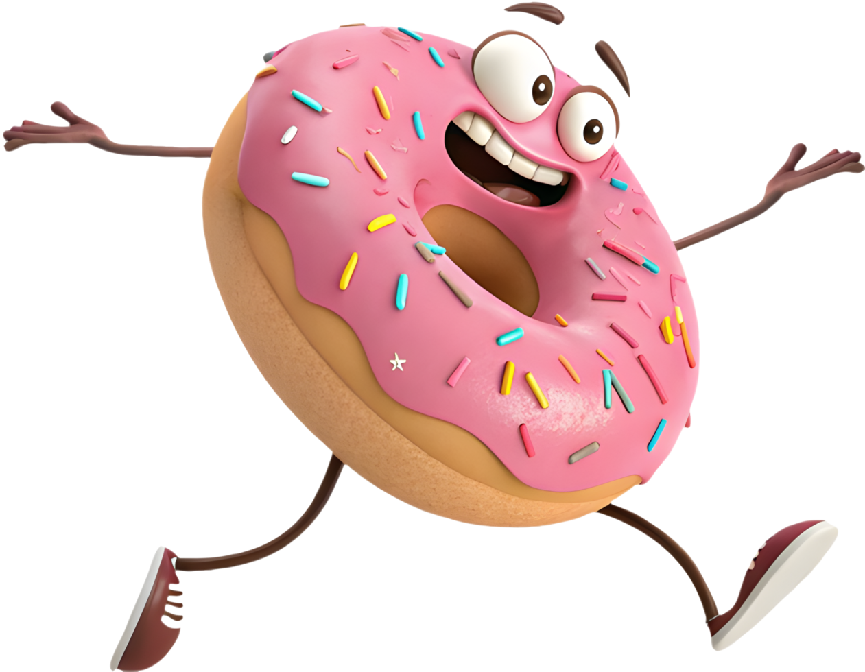 Bright and fun cartoon doughnut clipart with playful charm. . png
