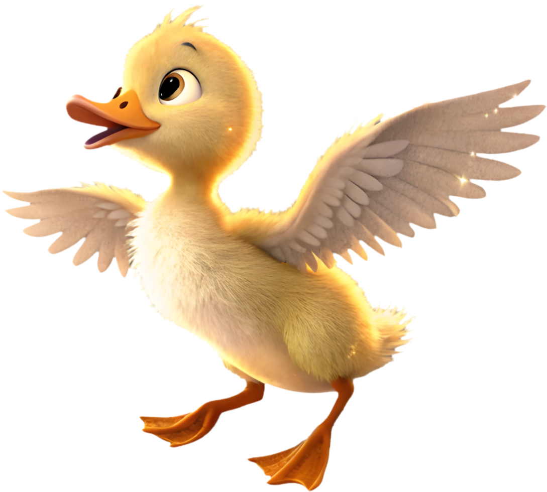 Adorable cartoon duckling clipart with happy and vibrant expressions. . png