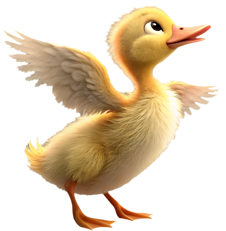 Playful and bright duckling clipart with vibrant cartoon charm. . png