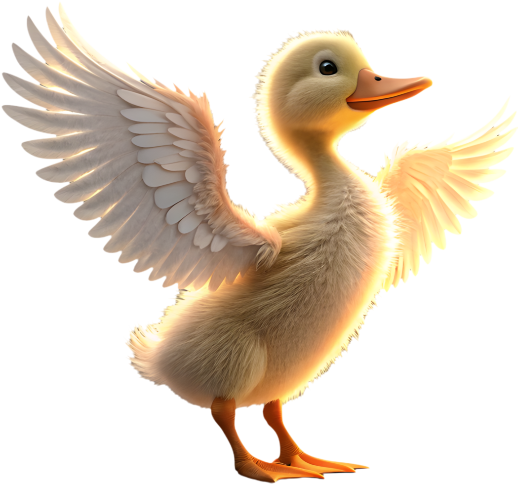Cheerful cartoon duckling clipart perfect for fun project themes. . png