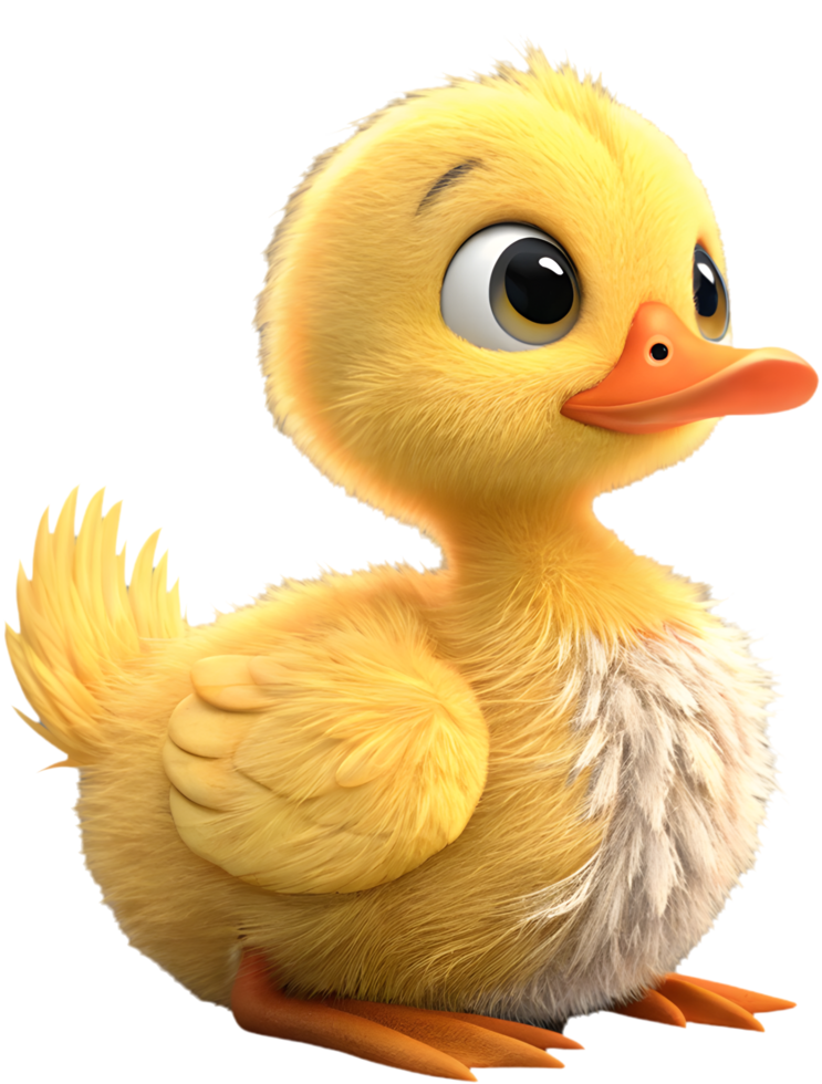 Cute cartoon duckling clipart with cheerful, joyful expressions. . png