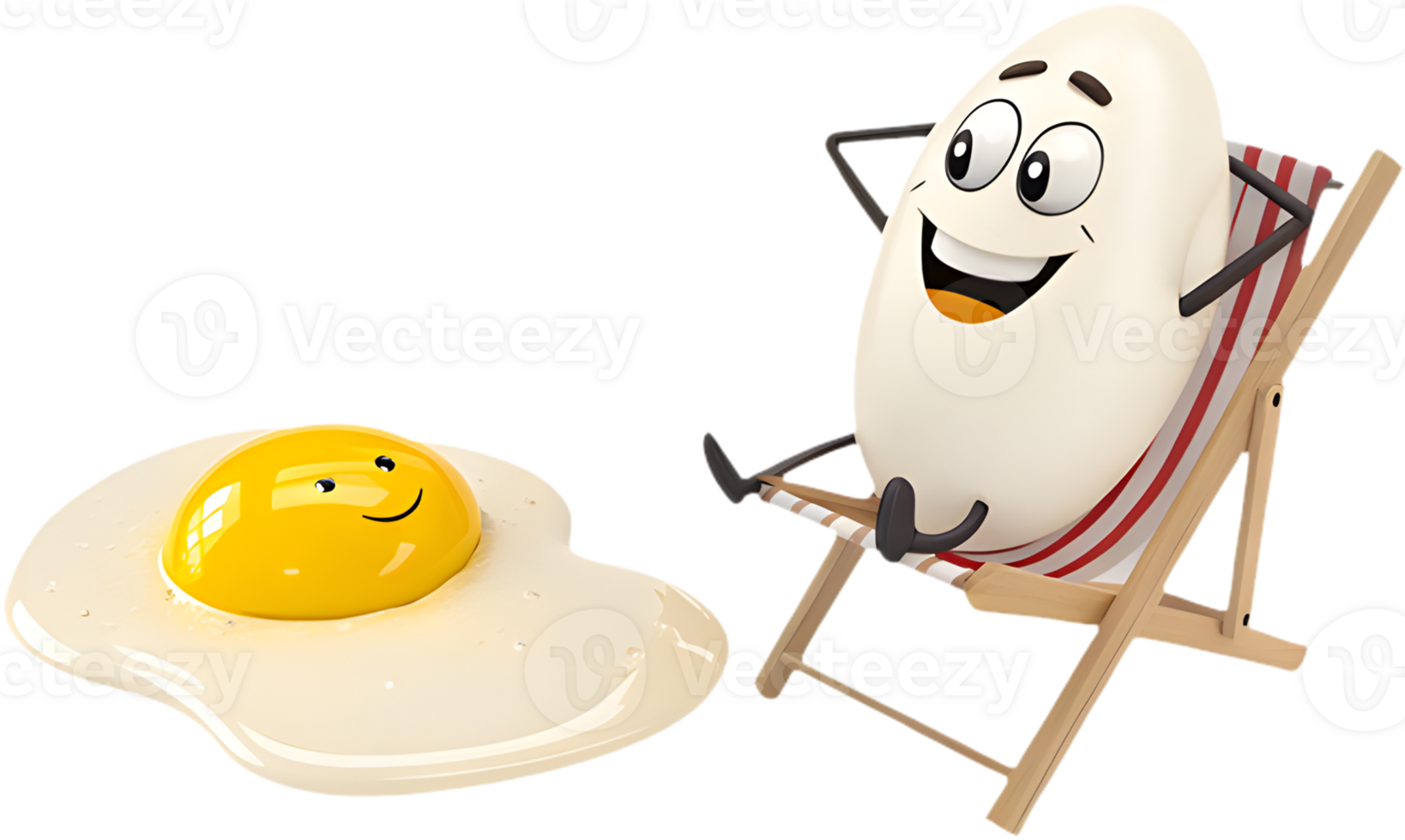 Creative cartoon egg clipart for character and food designs. . png