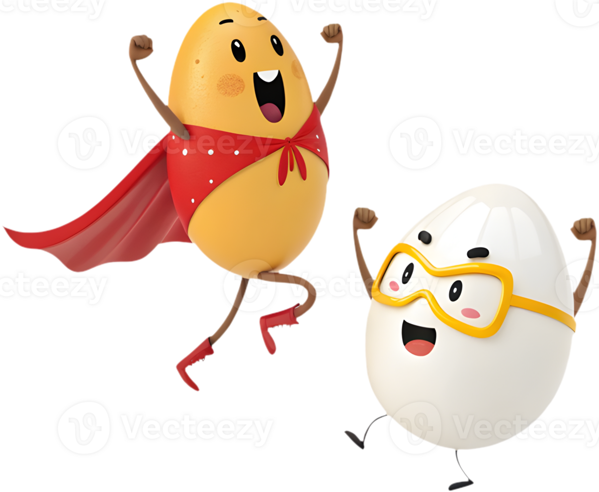 Cheerful cartoon egg clipart perfect for festive designs. . png