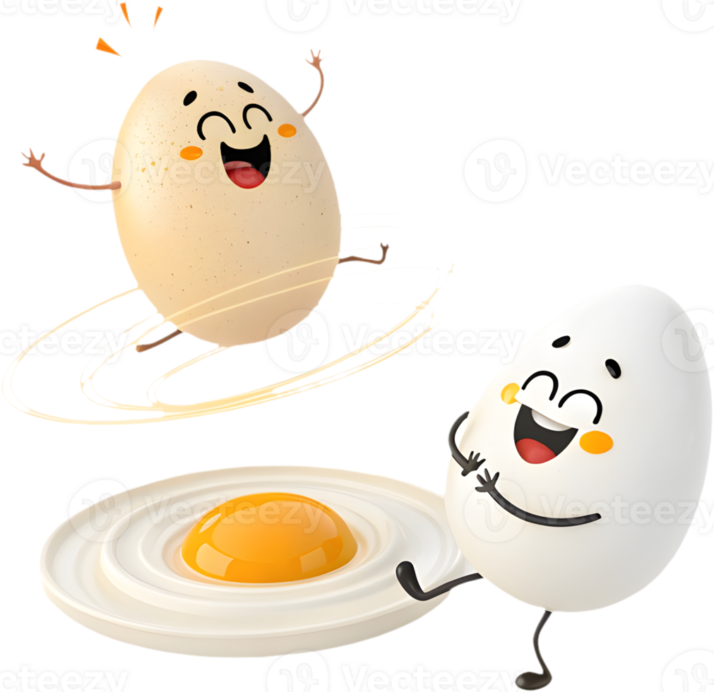 Cute and vibrant cartoon egg clipart for projects. . png