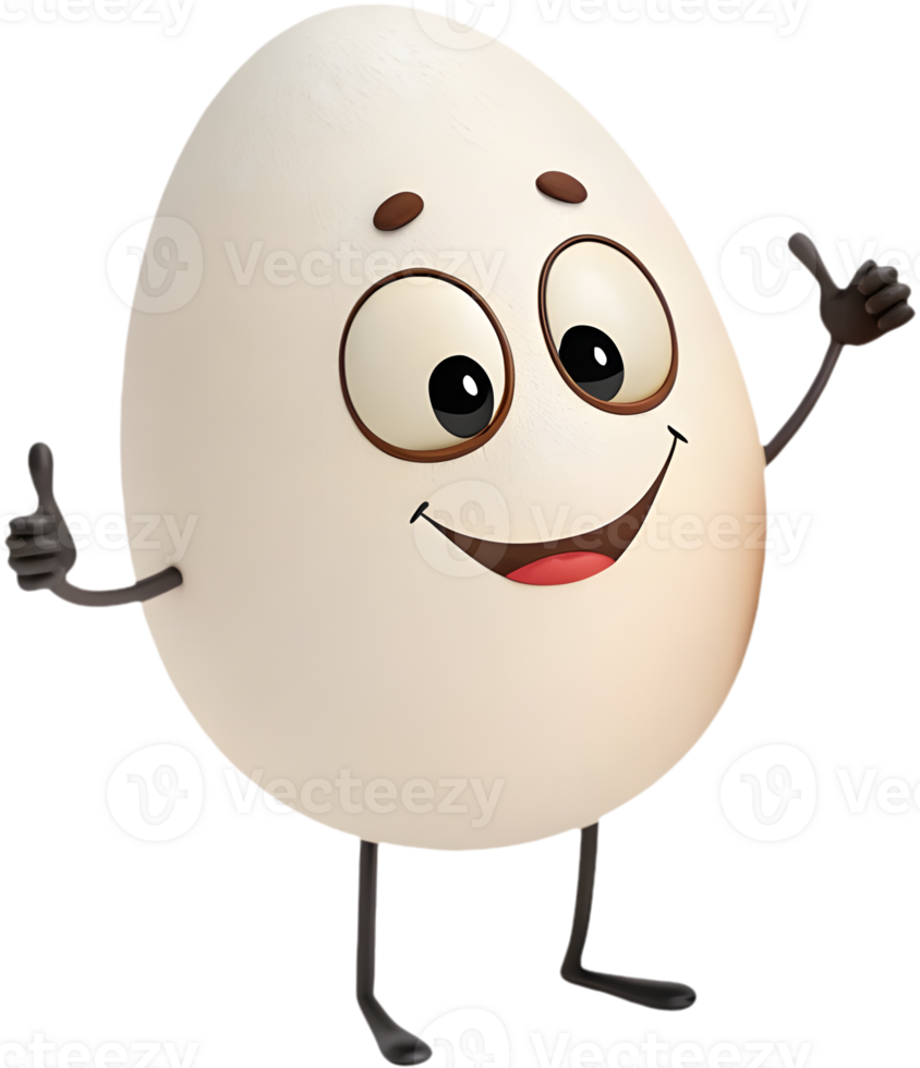 Creative cartoon egg clipart for character and food designs. . png