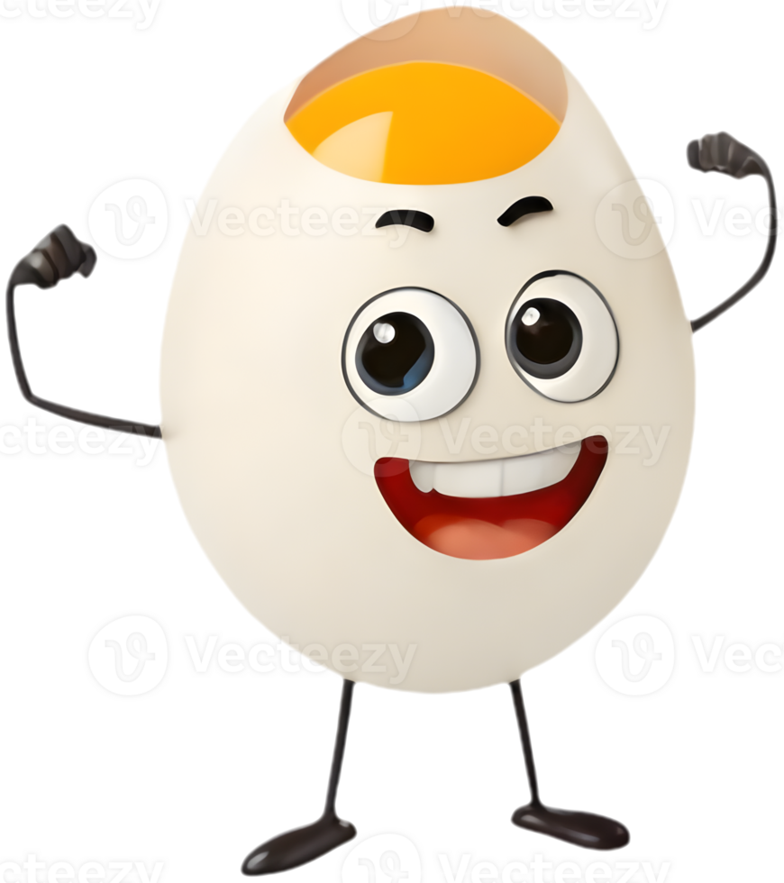 Bright and fun cartoon egg clipart for projects. . png
