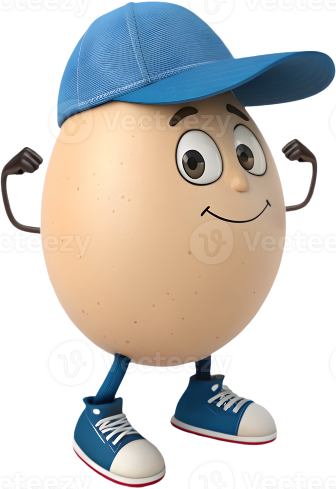 Fun cartoon egg clipart perfect for character designs. . png