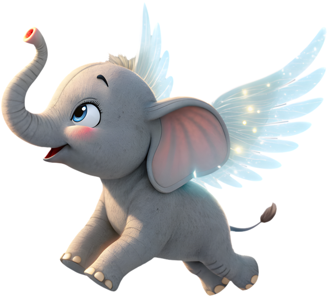 Lovely elephant with wings for elegant fantasy designs. . png