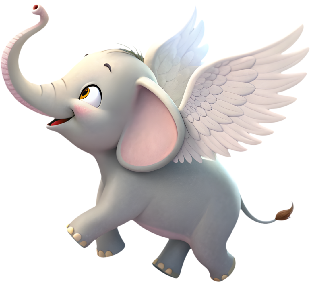 Majestic elephant with wings for enchanting fantasy themes. . png