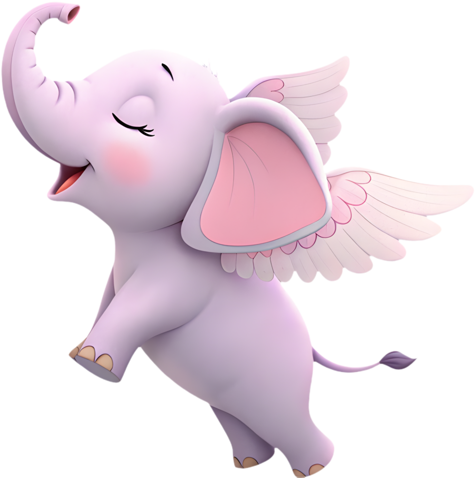 Majestic winged elephant clipart perfect for whimsical projects. . png