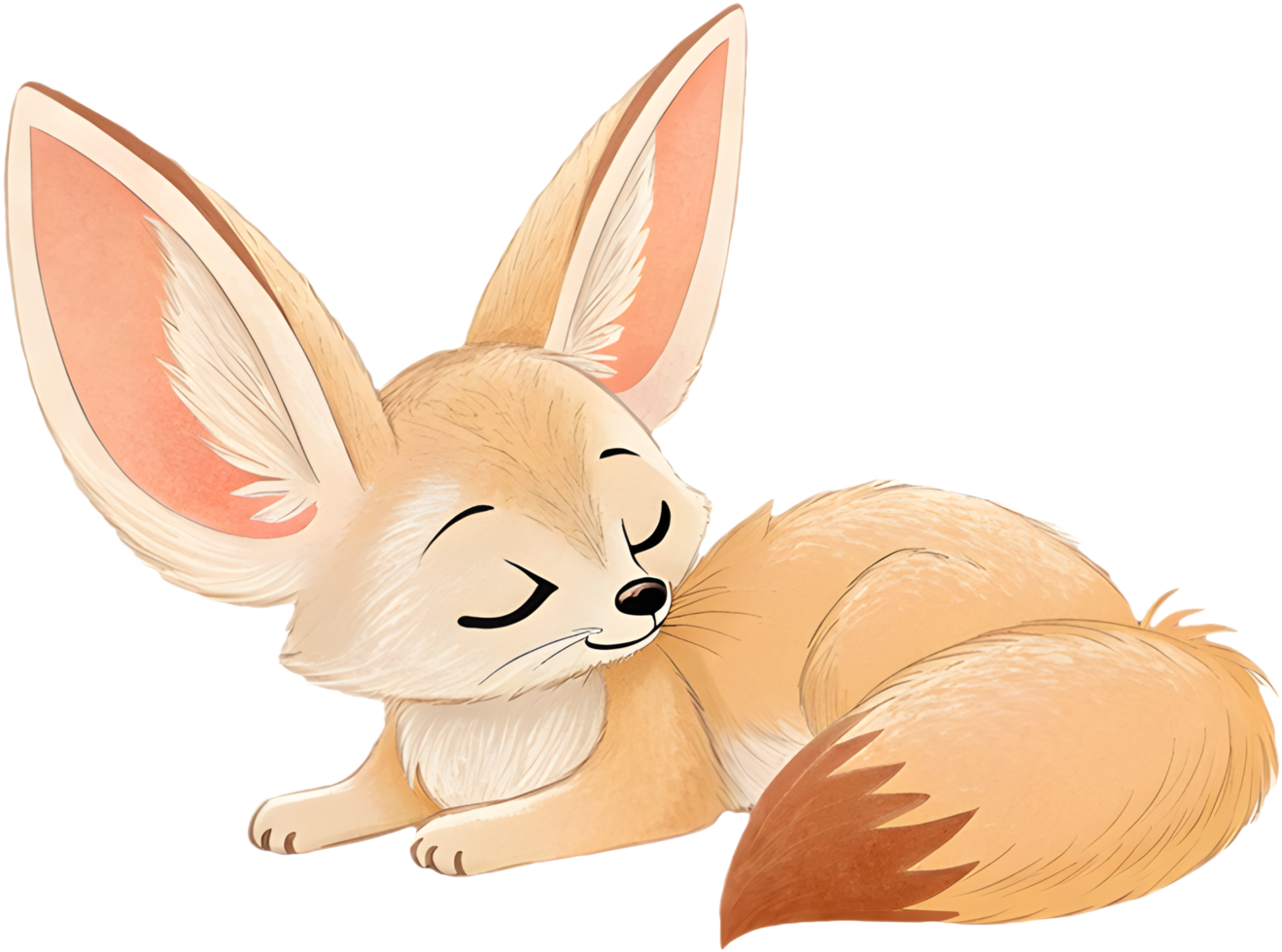 Fun-loving Fennec Foxes cartoon clipart for playful illustrations. . png
