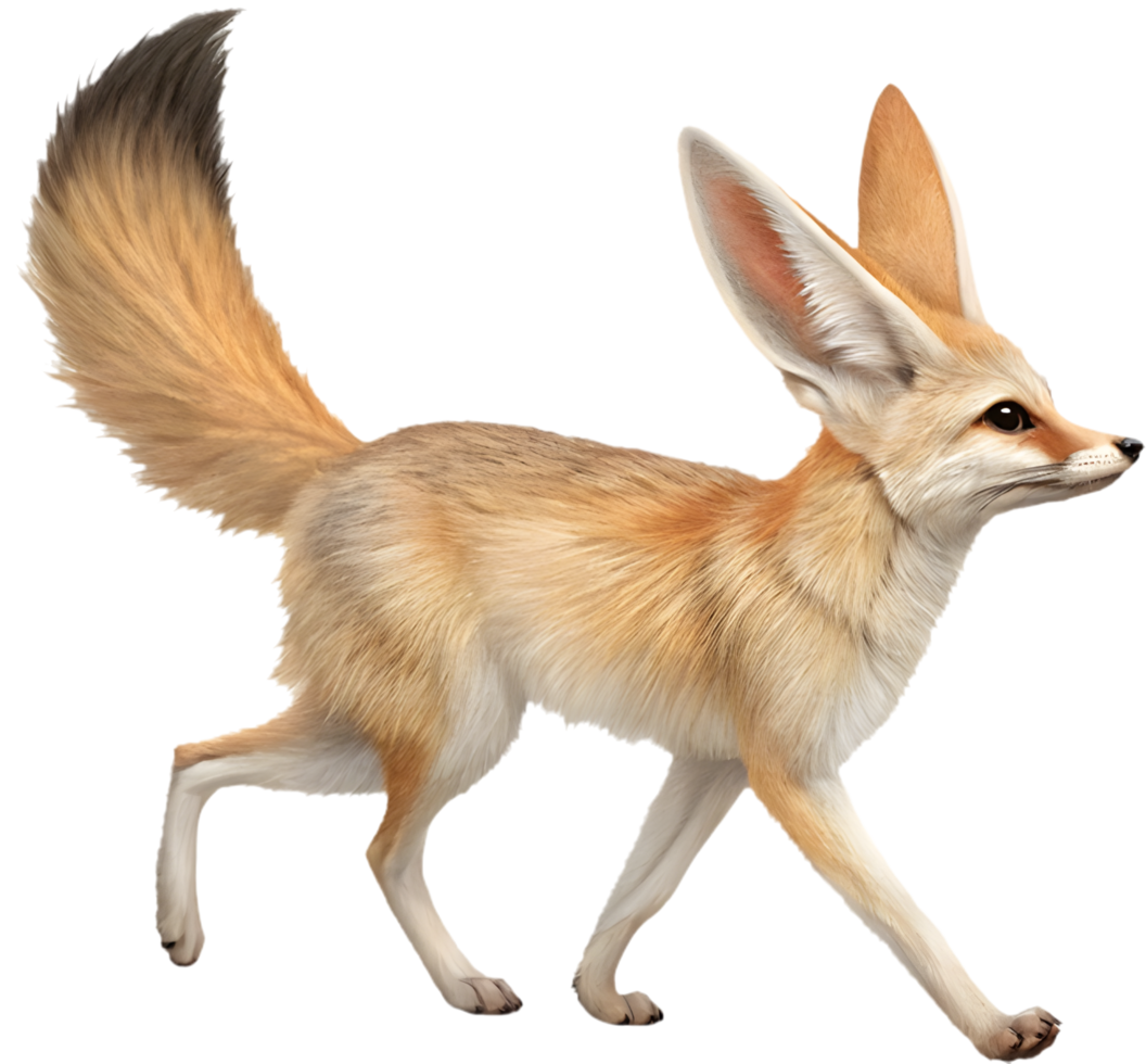 Playful Fennec Foxes cartoon clipart for children's projects. . png
