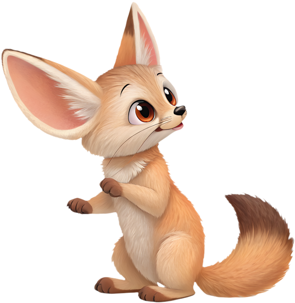 Playful Fennec Foxes cartoon clipart for joyful projects. . png