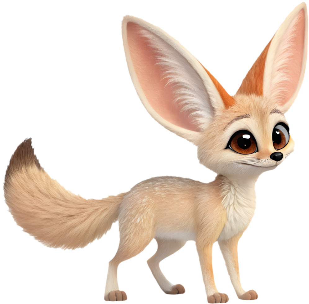 Fun-loving Fennec Foxes cartoon clipart for vibrant artwork. . png
