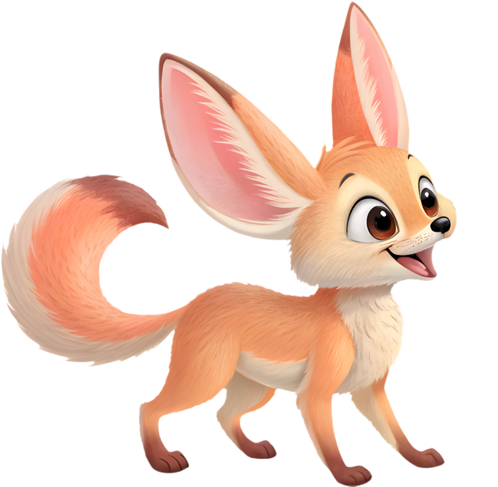 Adorable Fennec Foxes cartoon clipart for cute designs. . png