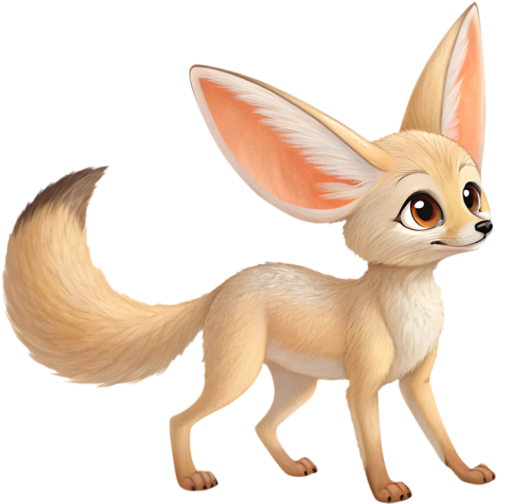Fennec Foxes cartoon clipart for joyful animal illustrations. . png