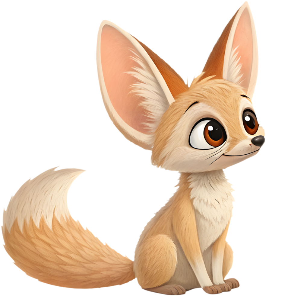 Charming Fennec Foxes cartoon clipart for animal-themed designs. . png