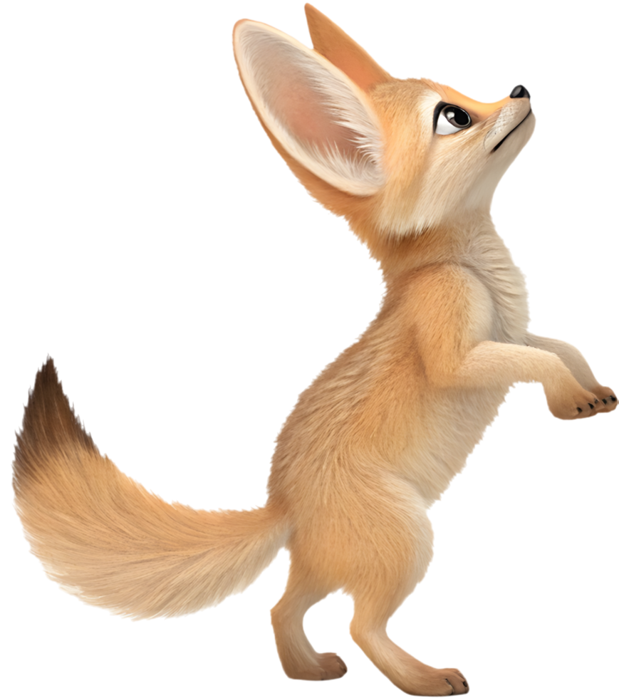 Cute Fennec Foxes cartoon clipart for whimsical art. . png