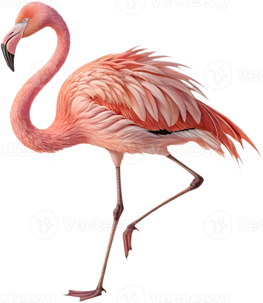 Vibrant flamingo bird clipart for colorful summer graphics. . png