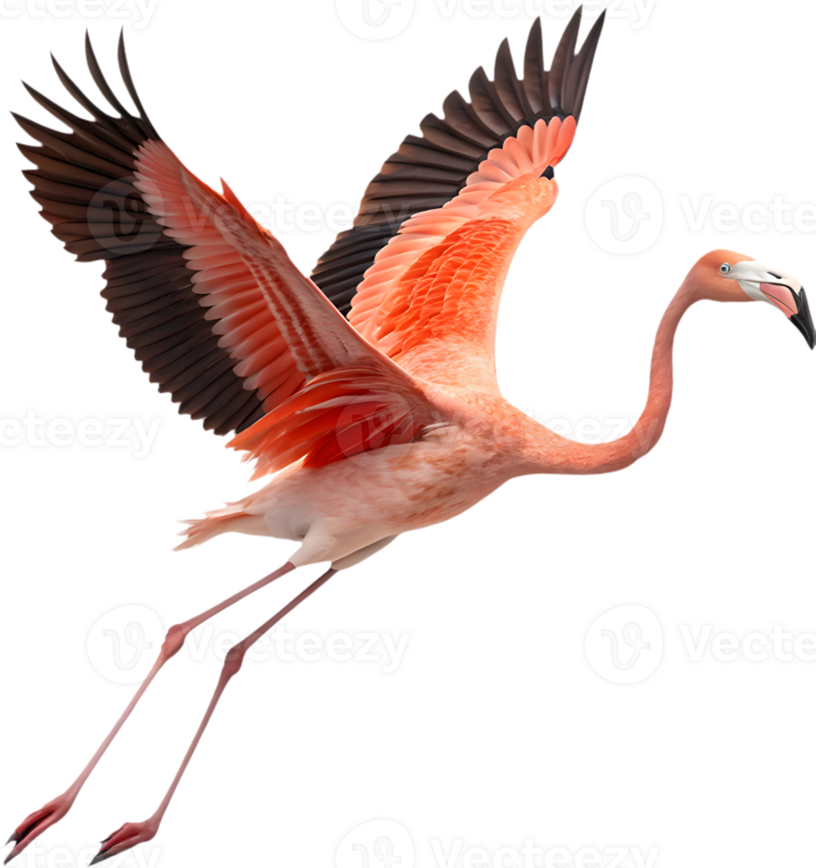 Colorful cartoon flamingo bird clipart for creative themes. . png