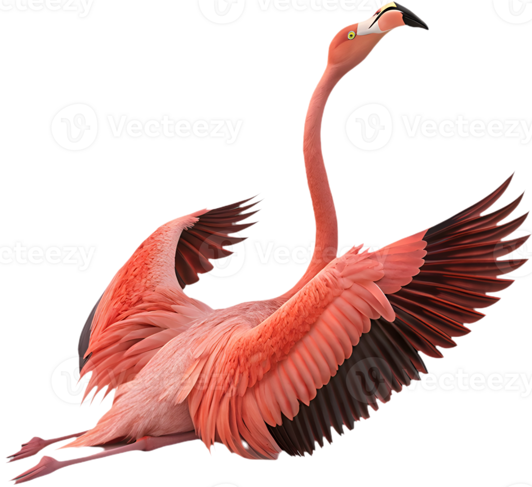 Playful cartoon flamingo bird clipart for tropical themes. . png