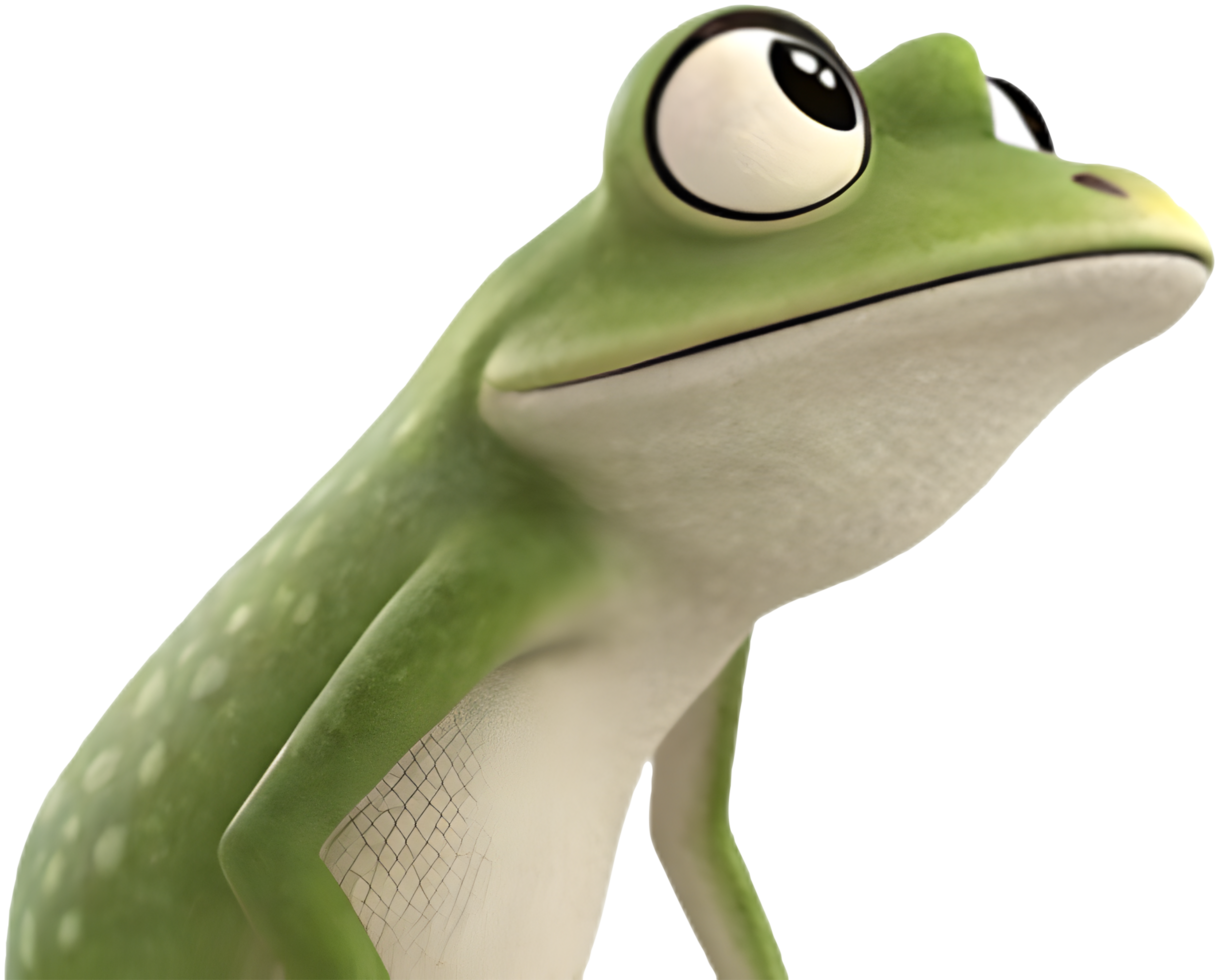 Playful frog clipart ideal for lively design ideas. . png