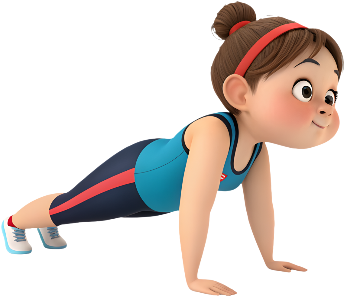 Vibrant gymnastics girl in action with acrobatic poses. . png