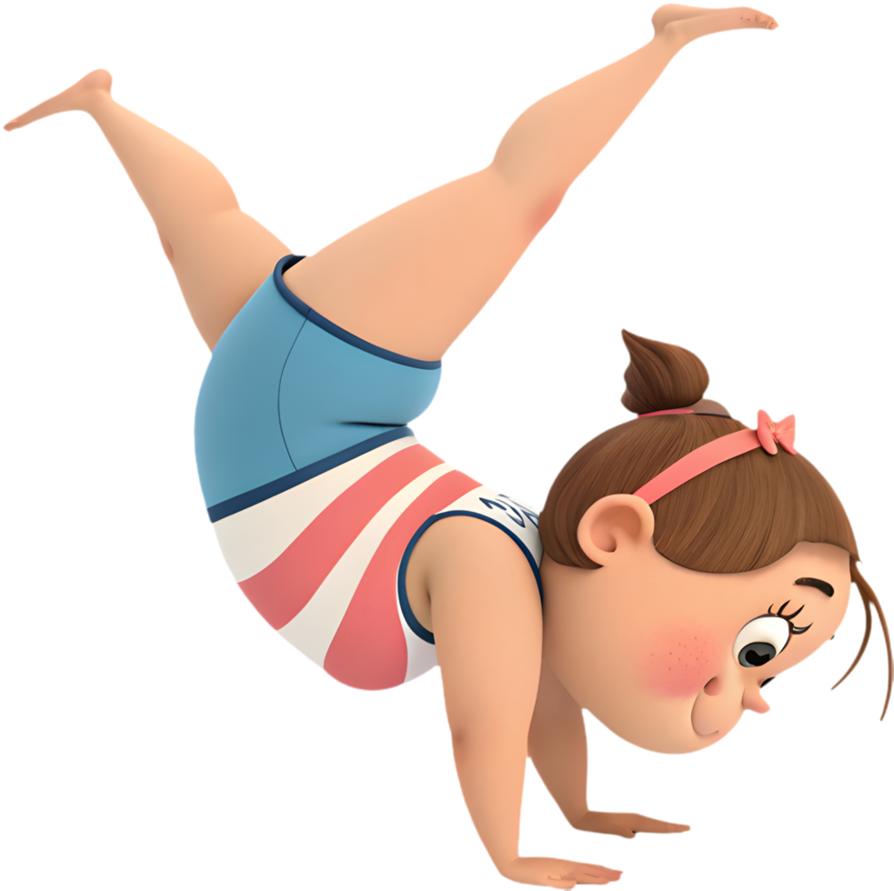 Flexible gymnast in energetic poses for design inspiration. . png
