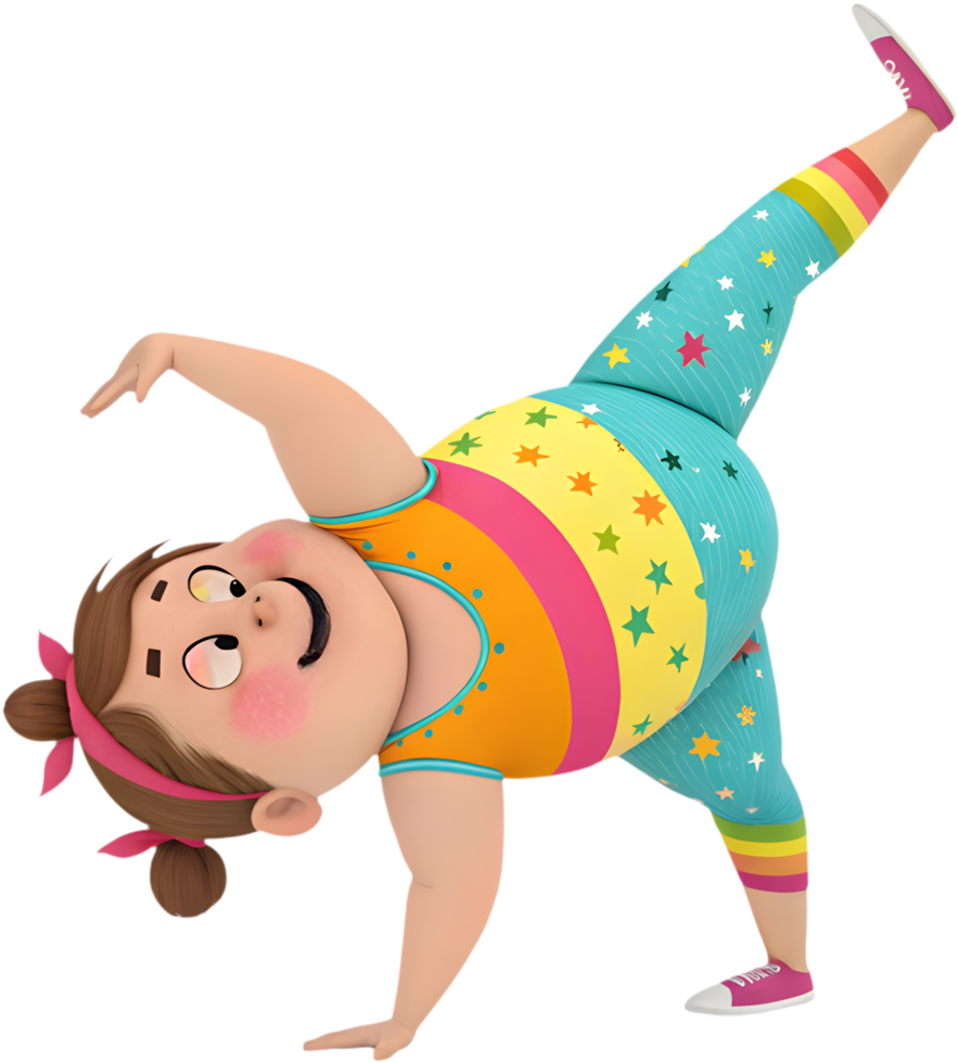 Athletic girl in gymnastics outfit performing acrobatic tricks. . png