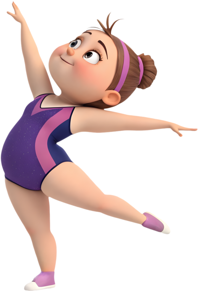 Athletic girl in acrobatic poses, ideal for projects. . png